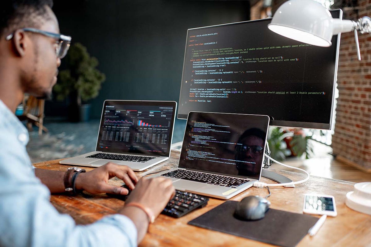 Students learning to code